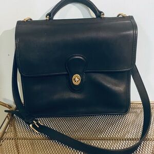 Vintage COACH WILLIS Top Latch Satchel
Navy Blue  H4C-9927